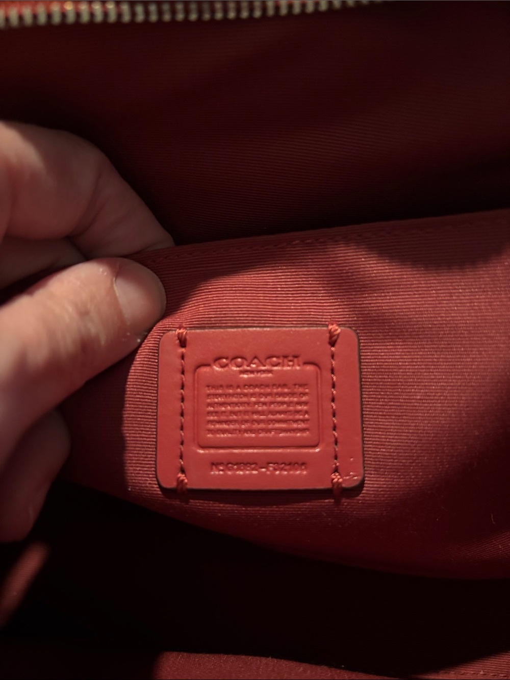 Coach Red Leather Turn-Lock Satchel Crossbody - Picture 5 of 5